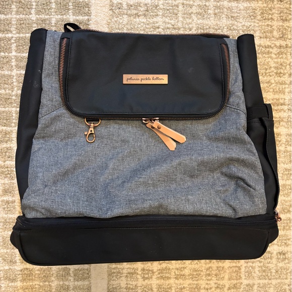 Petunia Pickle Bottom Black and Gray Baby Backpack - Picture 1 of 1